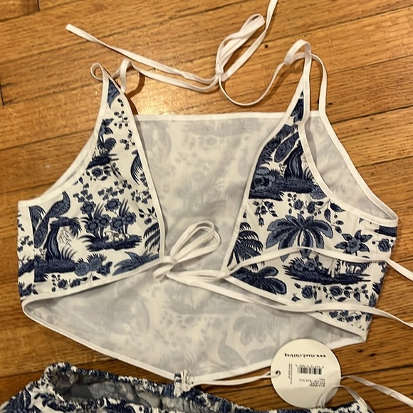 STAUD MYLA DRESS IN BLUE TOILE NWT - Picture 6 of 17